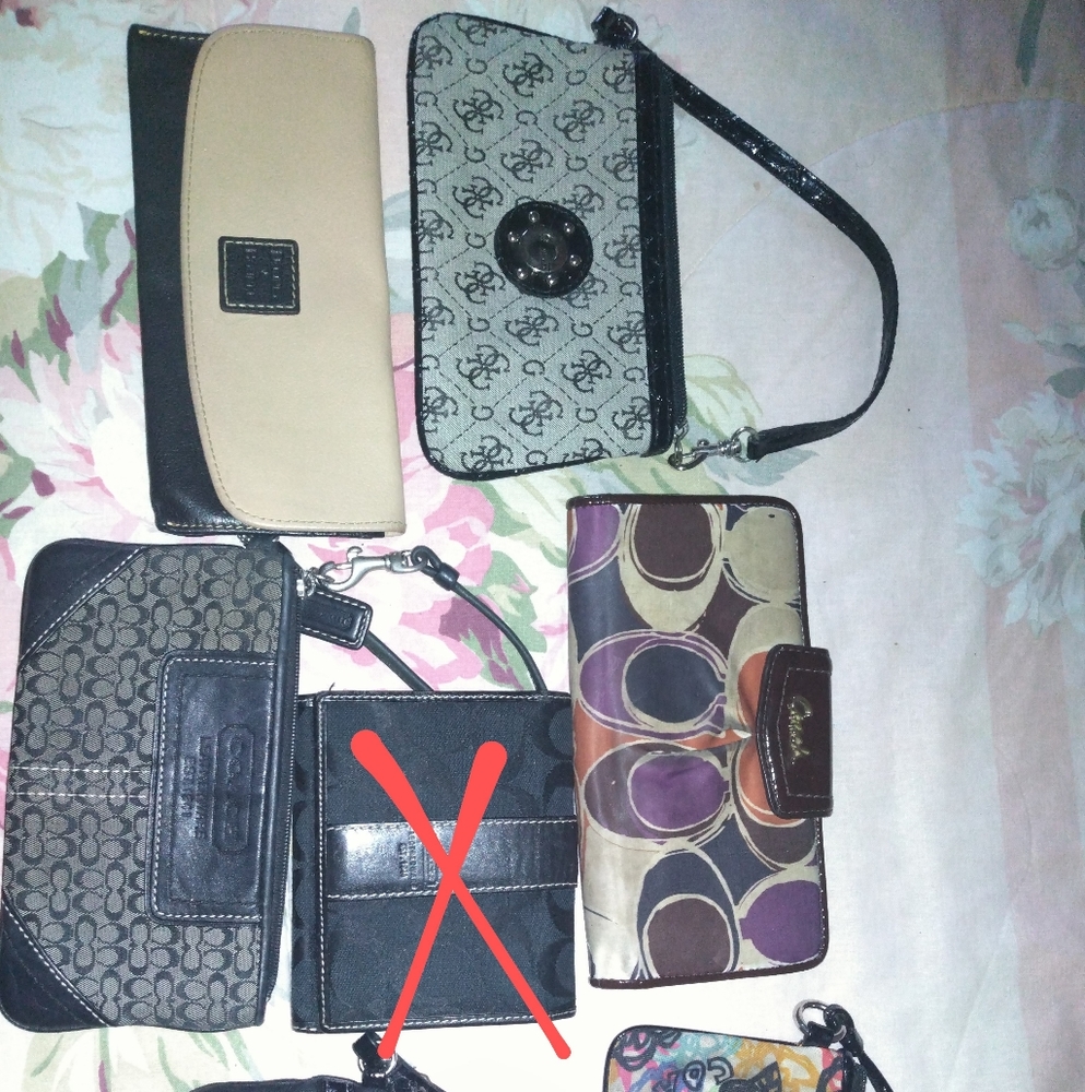 Different brand wallet and wristlets